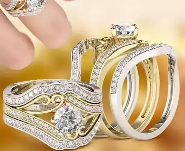 ring weeding jewelry designer gold silver 3D print model
