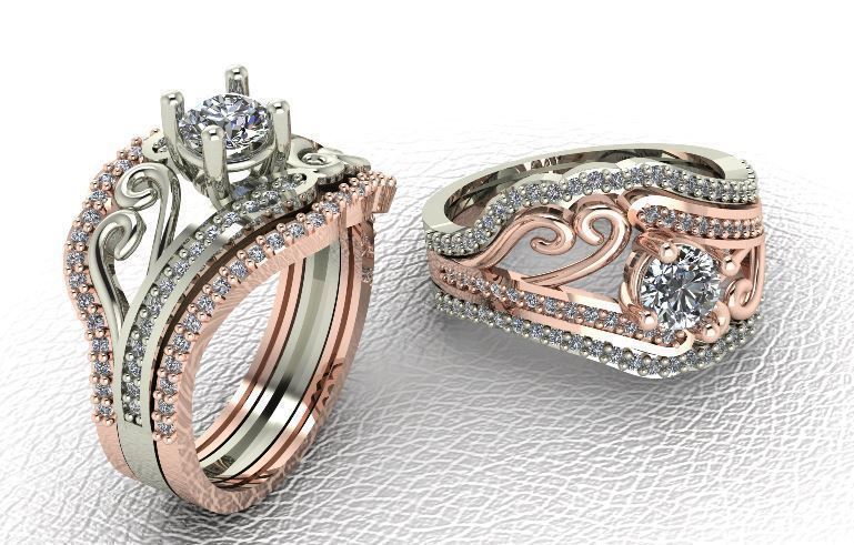 ring weeding jewelry designer gold silver 3D print model_3