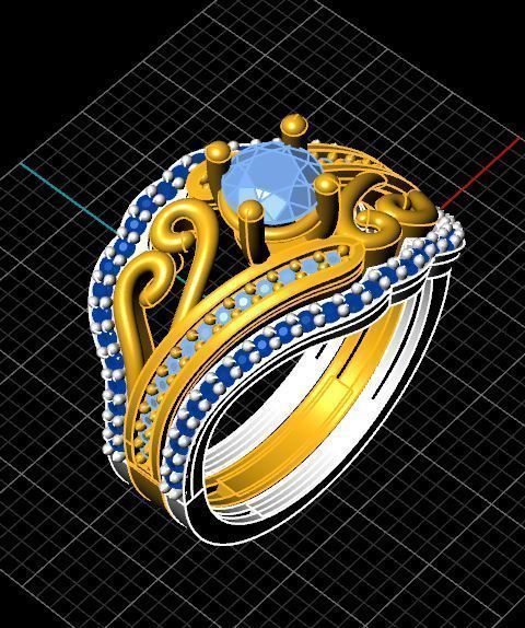ring weeding jewelry designer gold silver 3D print model_1