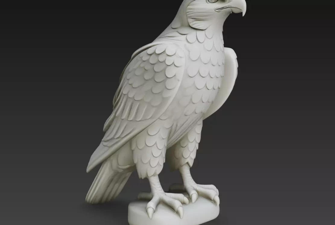 Eagle Statue Feather Detail Bird Sculpture STL Model 3D print model