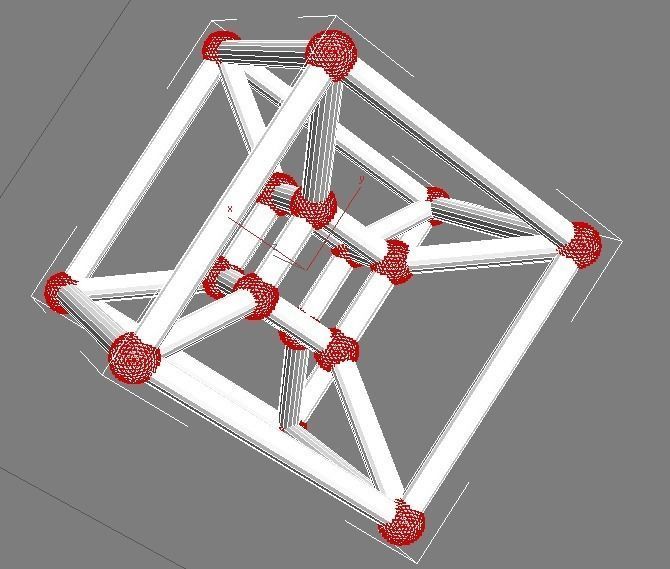 Hypercube cube with parts 3D print model_1