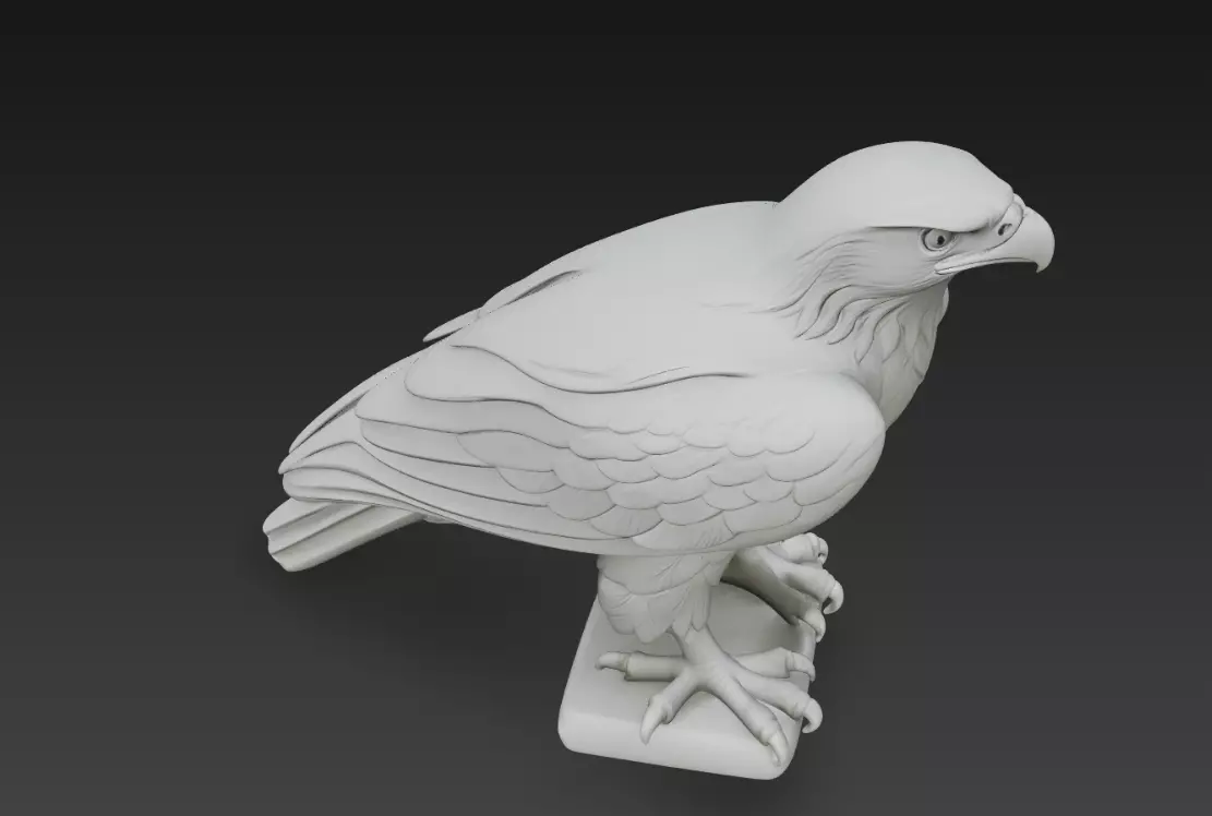 Majestic Eagle Sculpture Standing Bird STL Model 3D print model