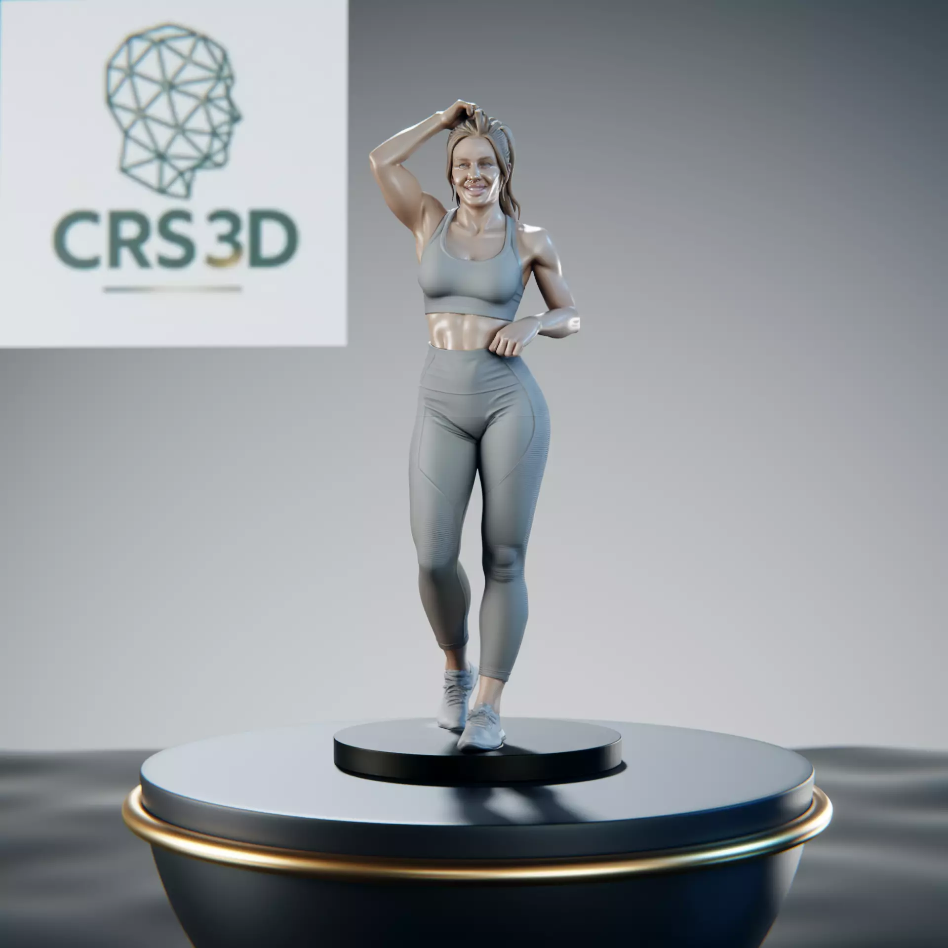 Fitness Woman Gym Statue 3D print model