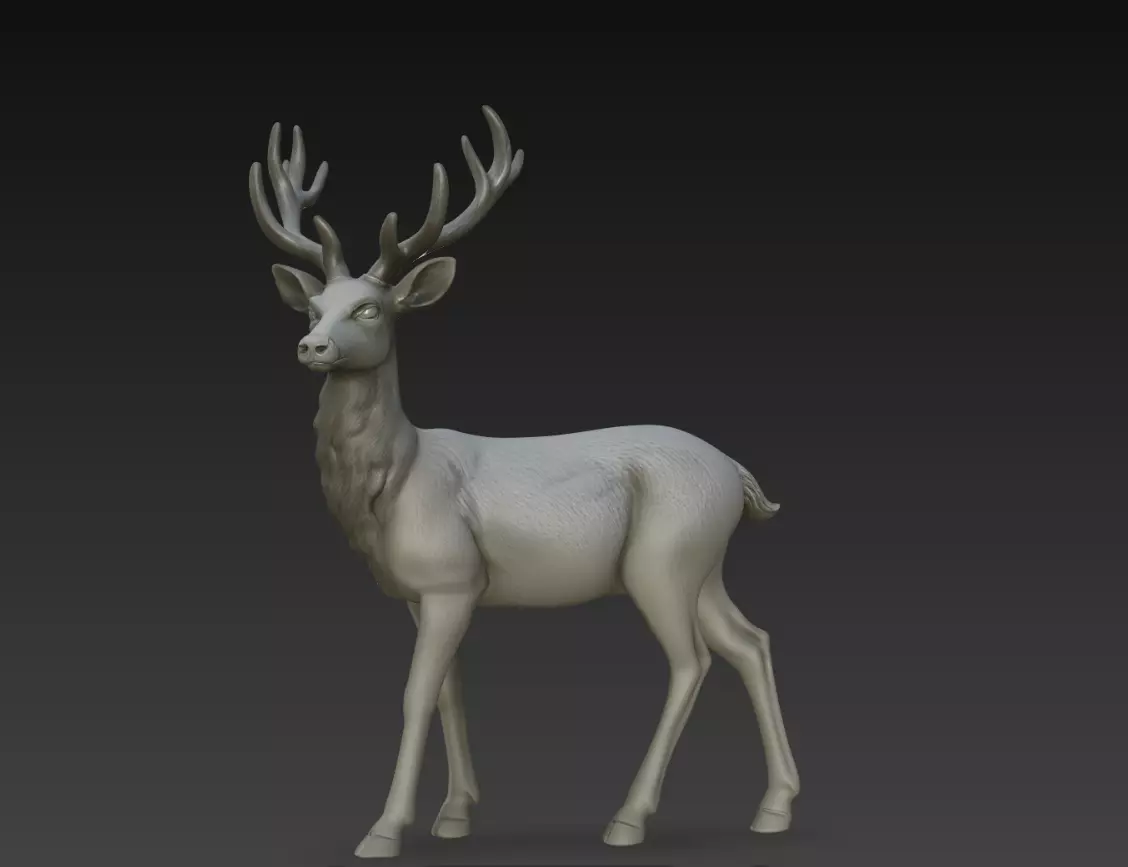 Majestic Deer Stag Animal Sculpture STL Model 3D print model