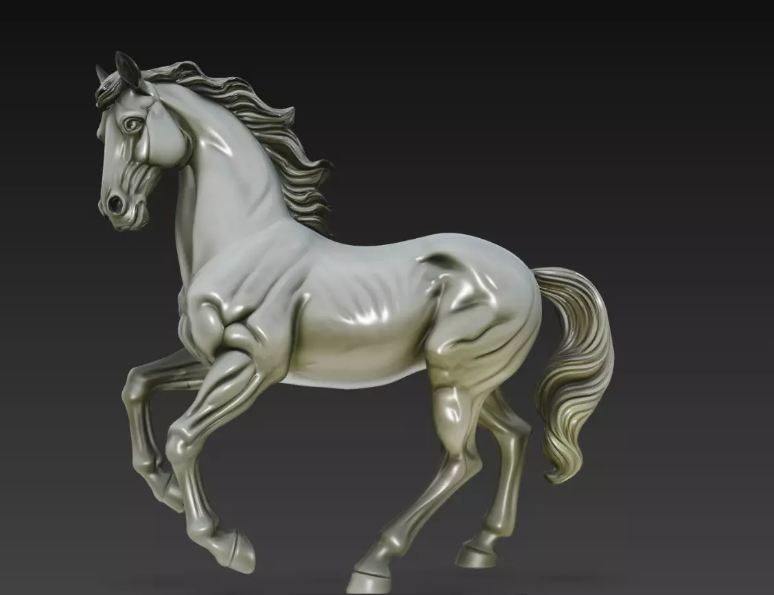 Rearing Horse Animal Sculpture Realistic STL Model 3D print model