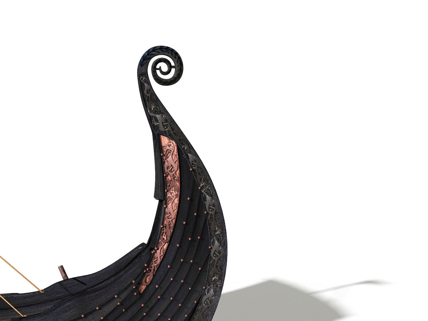 Oseberg Viking ship 2 Low-poly 3D model_1