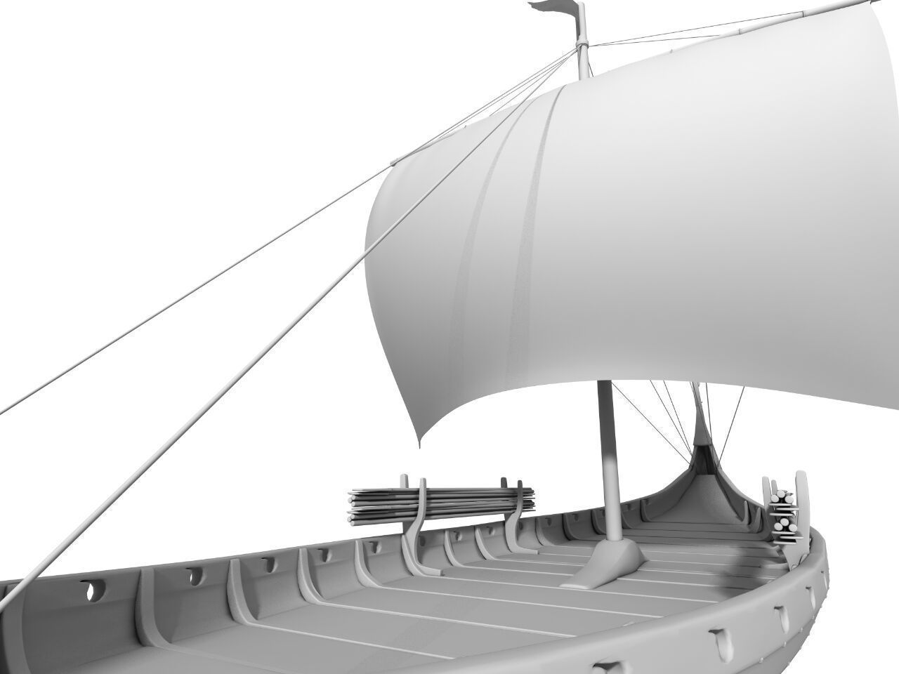 Oseberg Viking ship 2 Low-poly 3D model_4