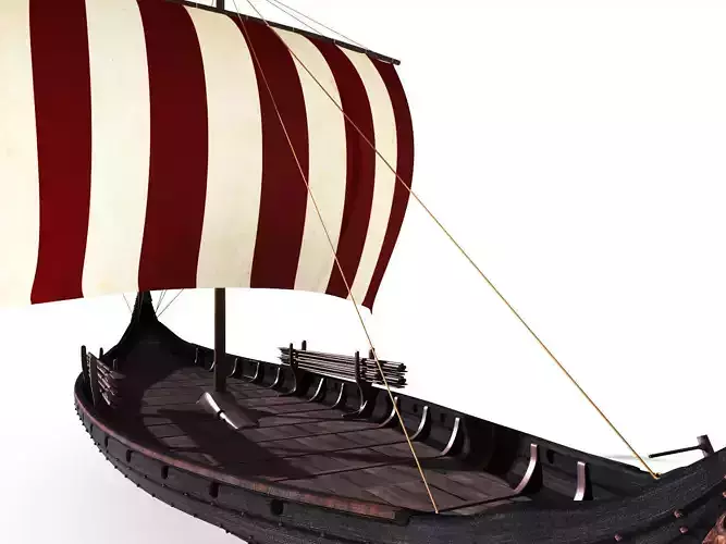 Oseberg Viking ship 2 Low-poly 3D model