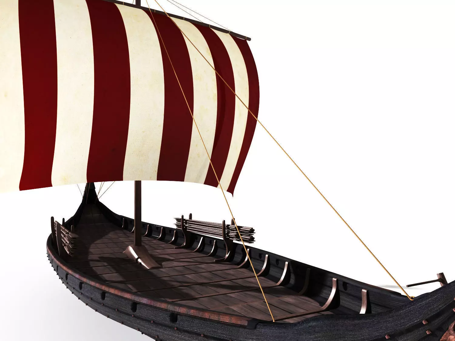 Oseberg Viking ship 2 Low-poly 3D model_0