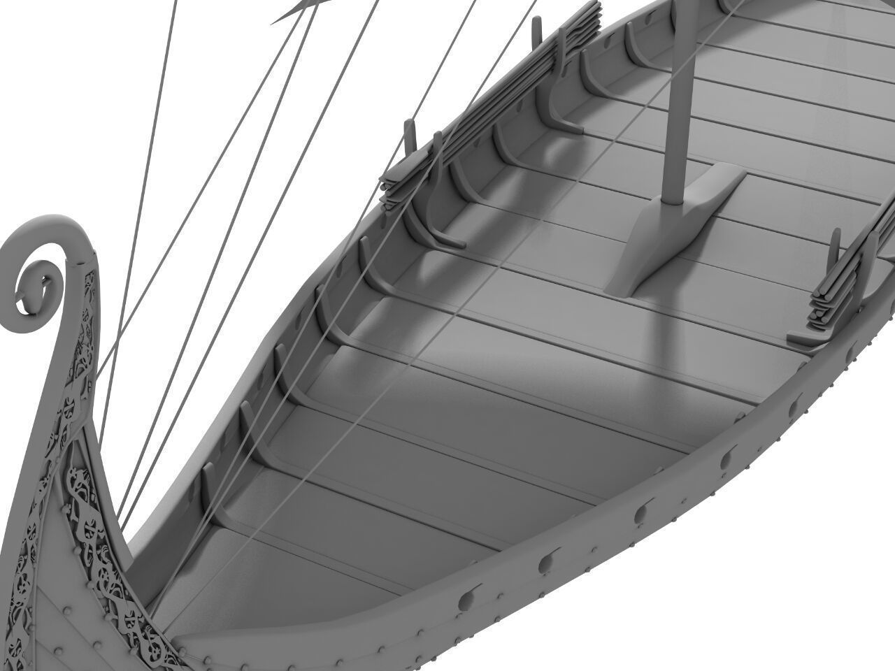 Oseberg Viking ship 2 Low-poly 3D model_8