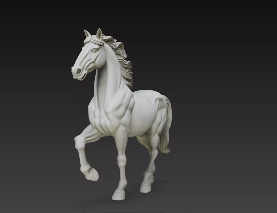 Proud Horse Animal Sculpture Realistic STL Model 3D print model