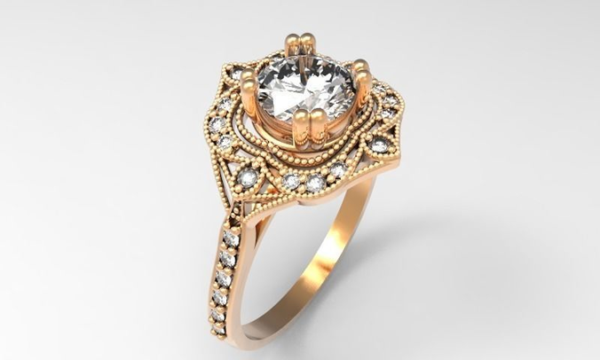 Fashion Diamond Ring 3D