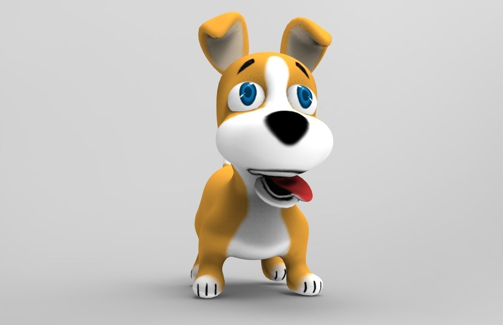 Dog Toon Model Low-poly 3D model_1