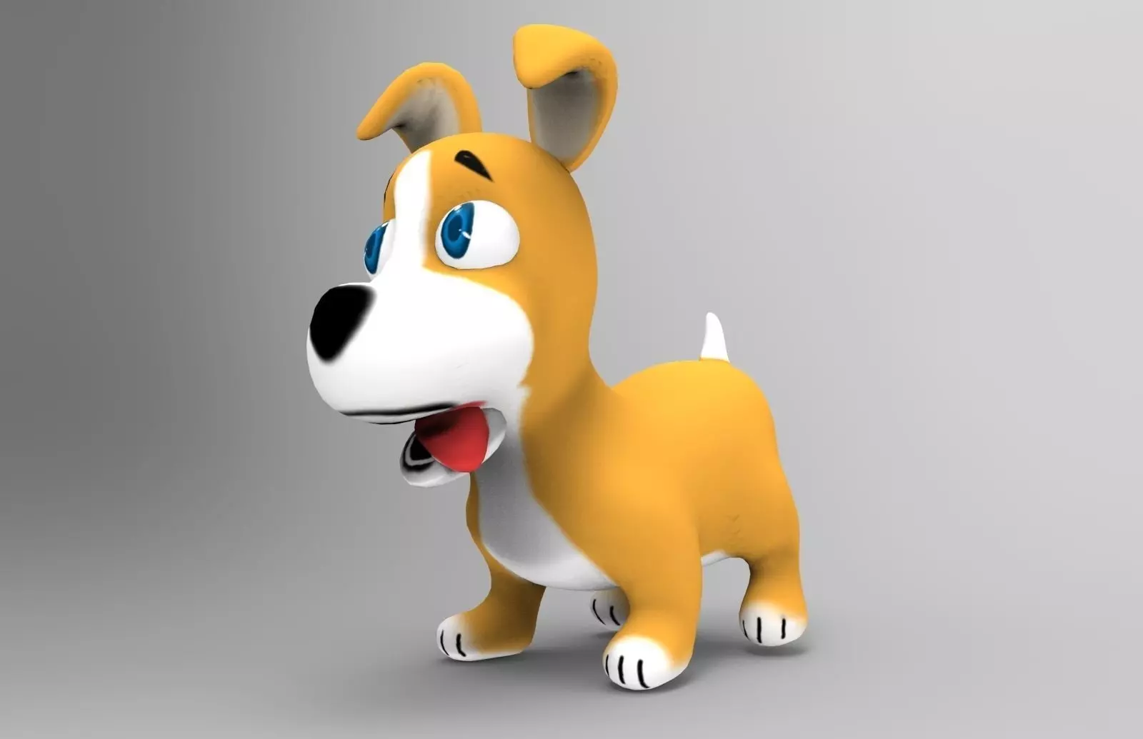 Dog Toon Model Low-poly 3D model_0