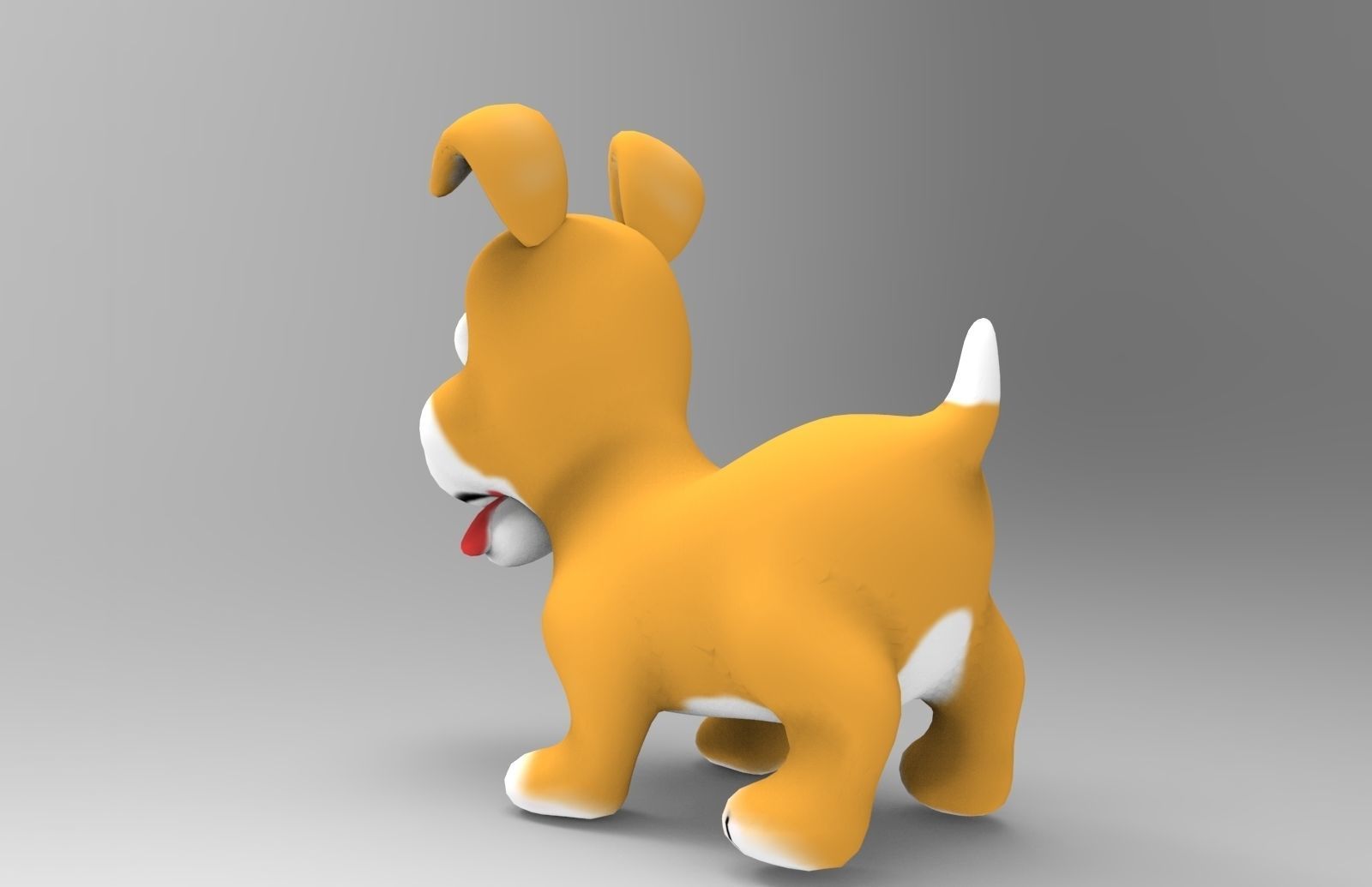 Dog Toon Model Low-poly 3D model_3