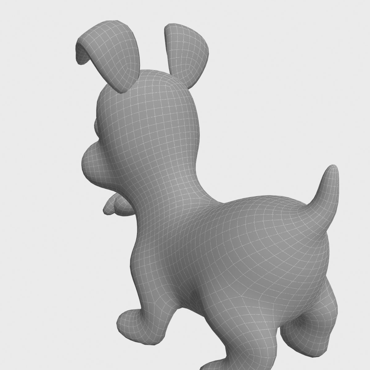 Dog Toon Model Low-poly 3D model_4