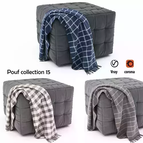 Pouf collection cube blanket 3D model