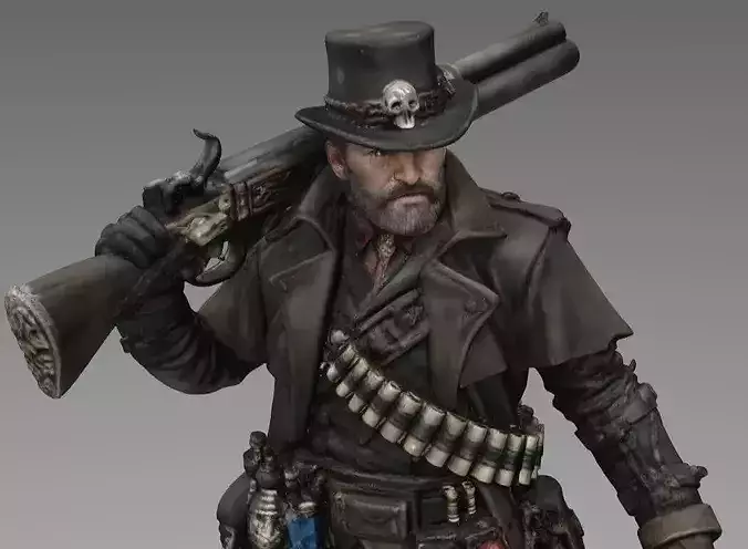 Gothic Monster Hunter Printable Miniature  Statue