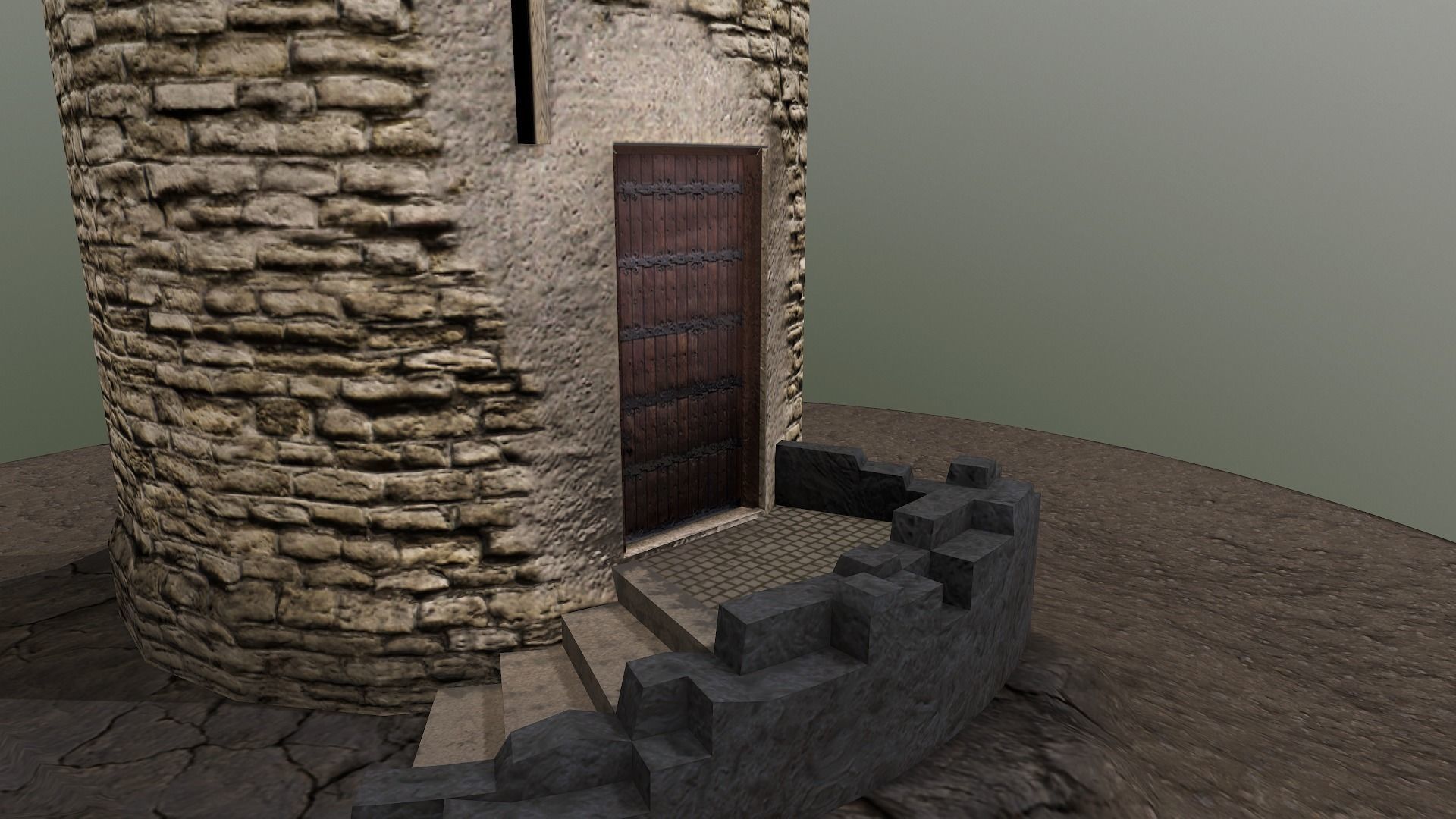 Medieval Guard Tower 01 Low-poly 3D model_8
