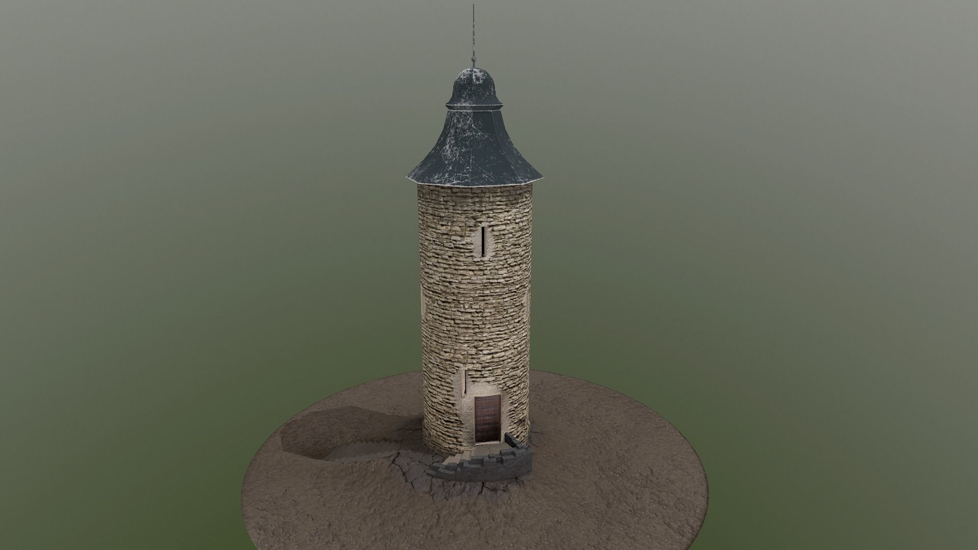 Medieval Guard Tower 01 Low-poly 3D model_3