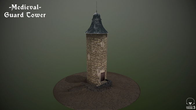 Medieval Guard Tower 01 Low-poly 3D model
