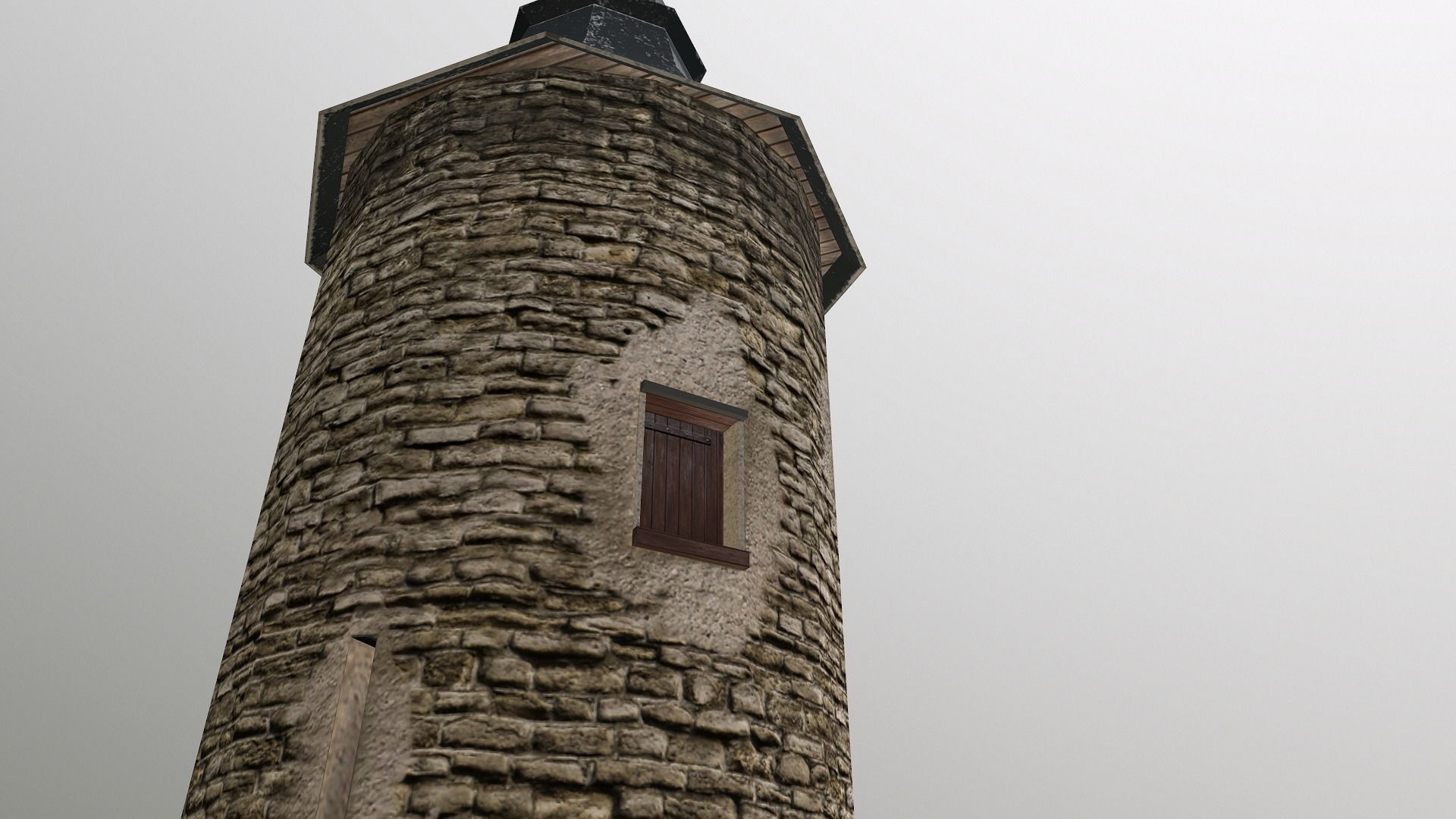 Medieval Guard Tower 01 Low-poly 3D model_10