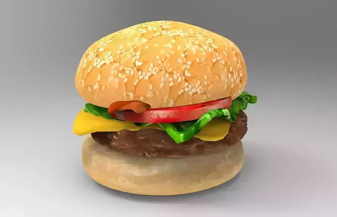 Burger hamburger Low-poly 3D model