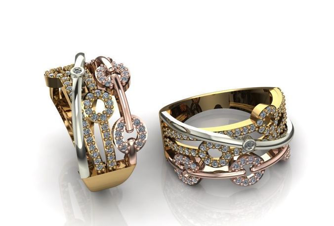 fashion jewelry design gold silver bronze 3D print model