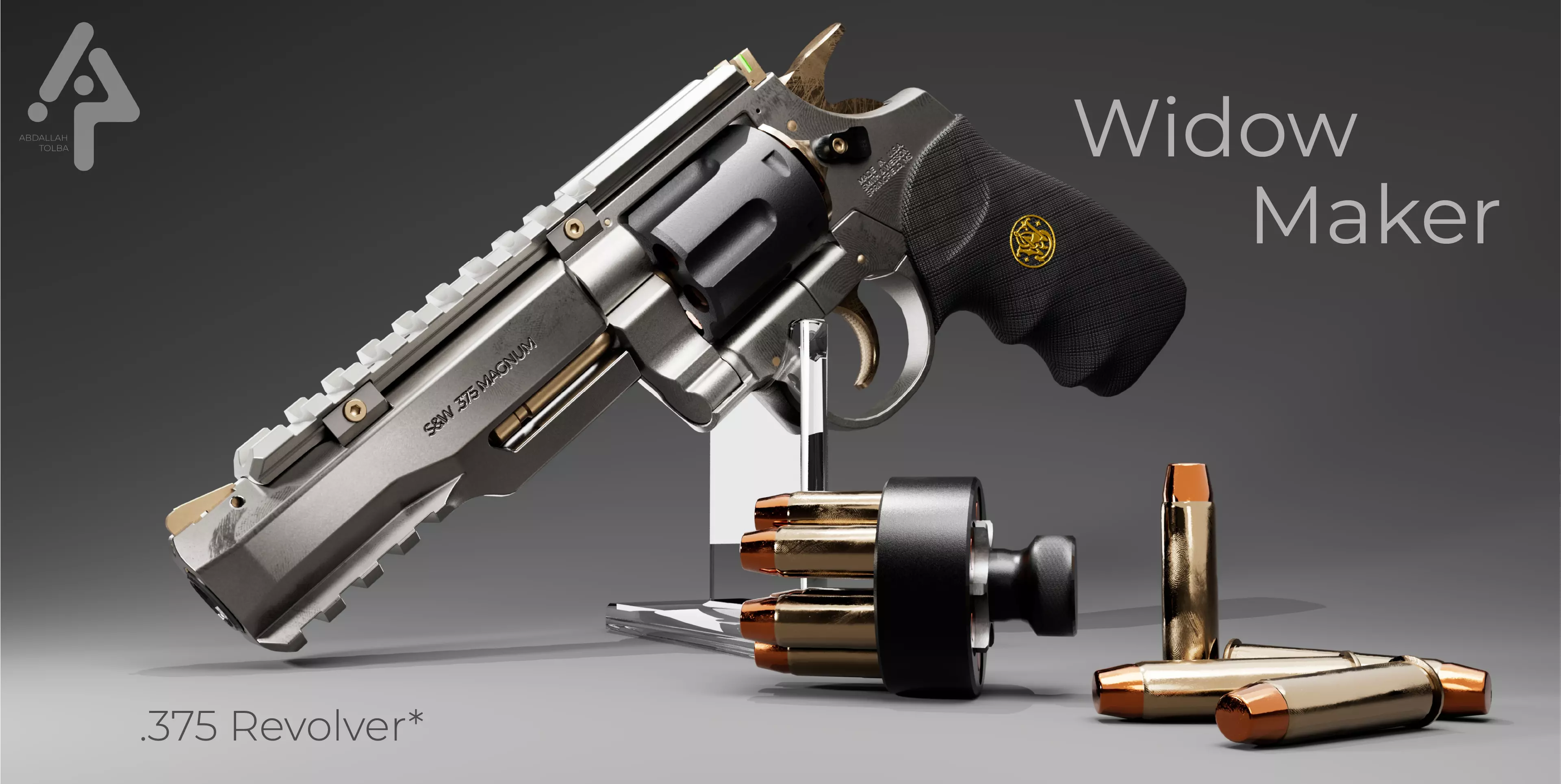 Revolver 375 Widow Maker Game Ready Low-poly 3D model