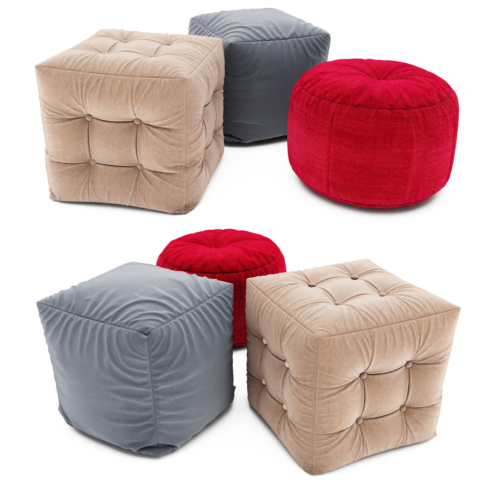 Pouf collection 09 3D model_1