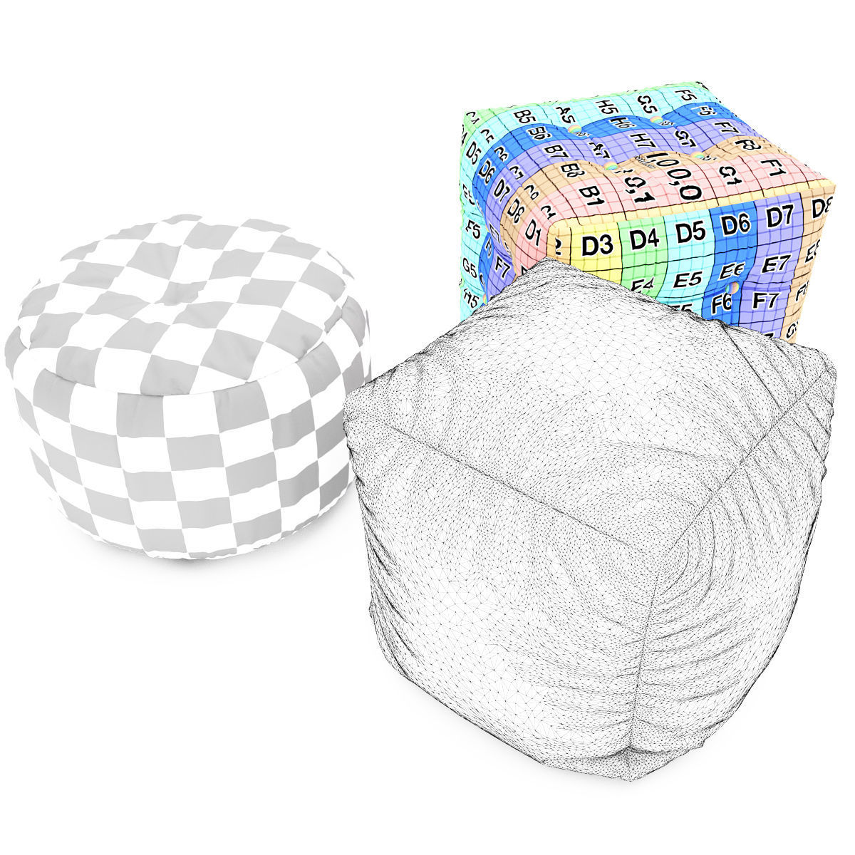 Pouf collection 09 3D model_7