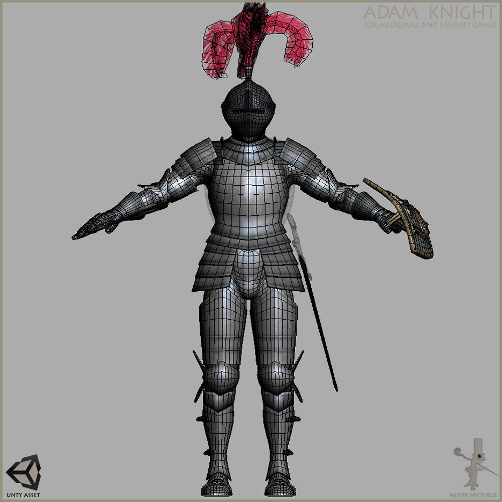Adam Knight Light Version Low-poly 3D model_14