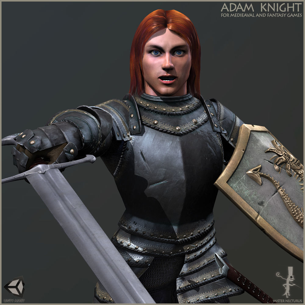 Adam Knight Light Version Low-poly 3D model_9