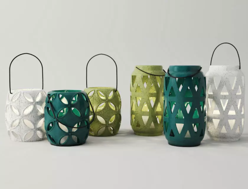 Lantern Candleholder Set 3D model_0