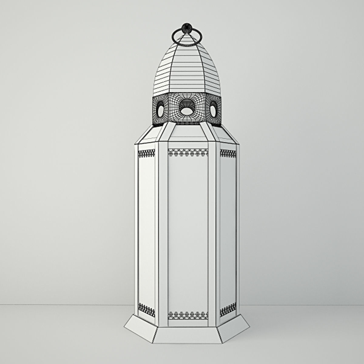 Metal Moroccan Lanterns 3D model_2
