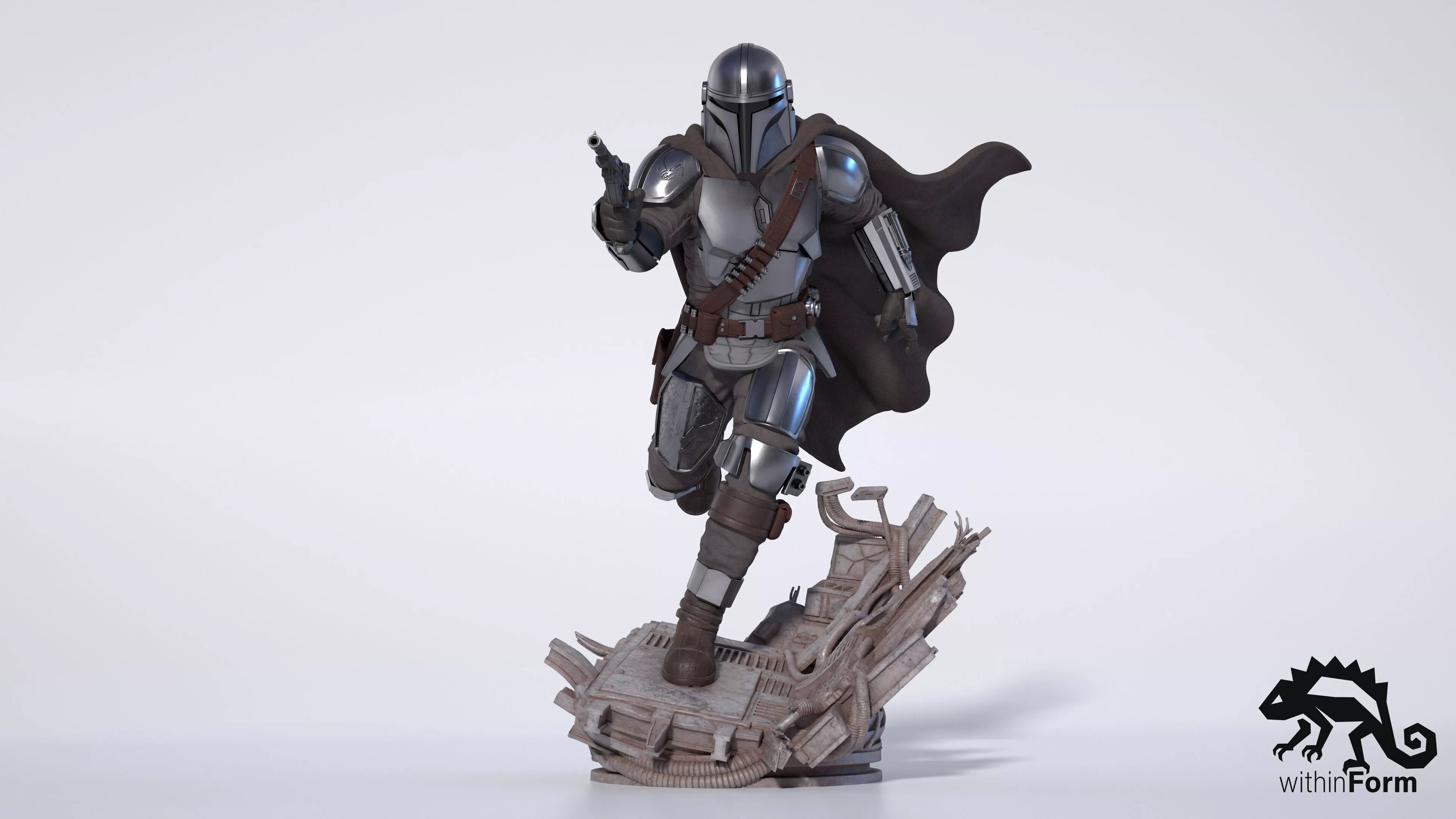 Mandalorian 3D Print Figure - Dynamic Statue 3D print model