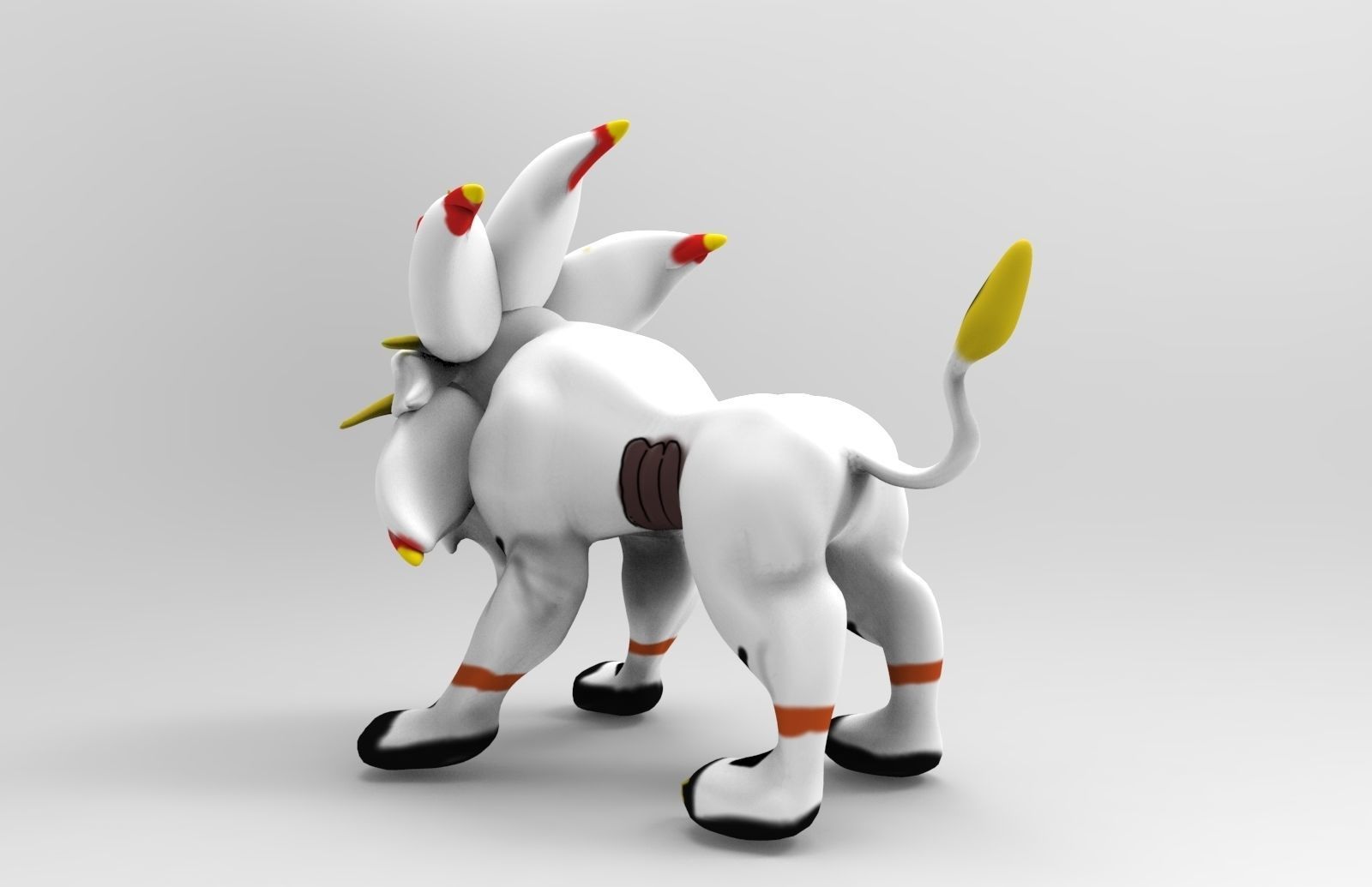 Solgaleo Pokemon Low-poly 3D model_3
