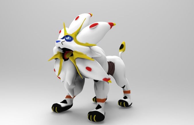 Solgaleo Pokemon Low-poly 3D model