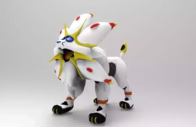 Solgaleo Pokemon Low-poly 3D model