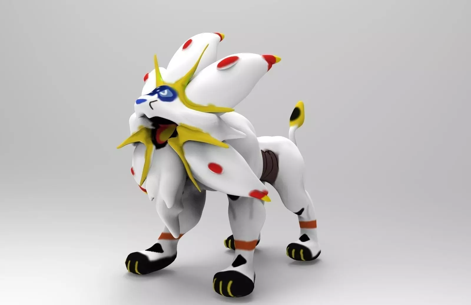 Solgaleo Pokemon Low-poly 3D model_0