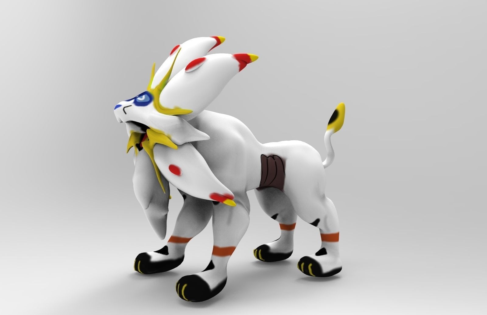 Solgaleo Pokemon Low-poly 3D model_1