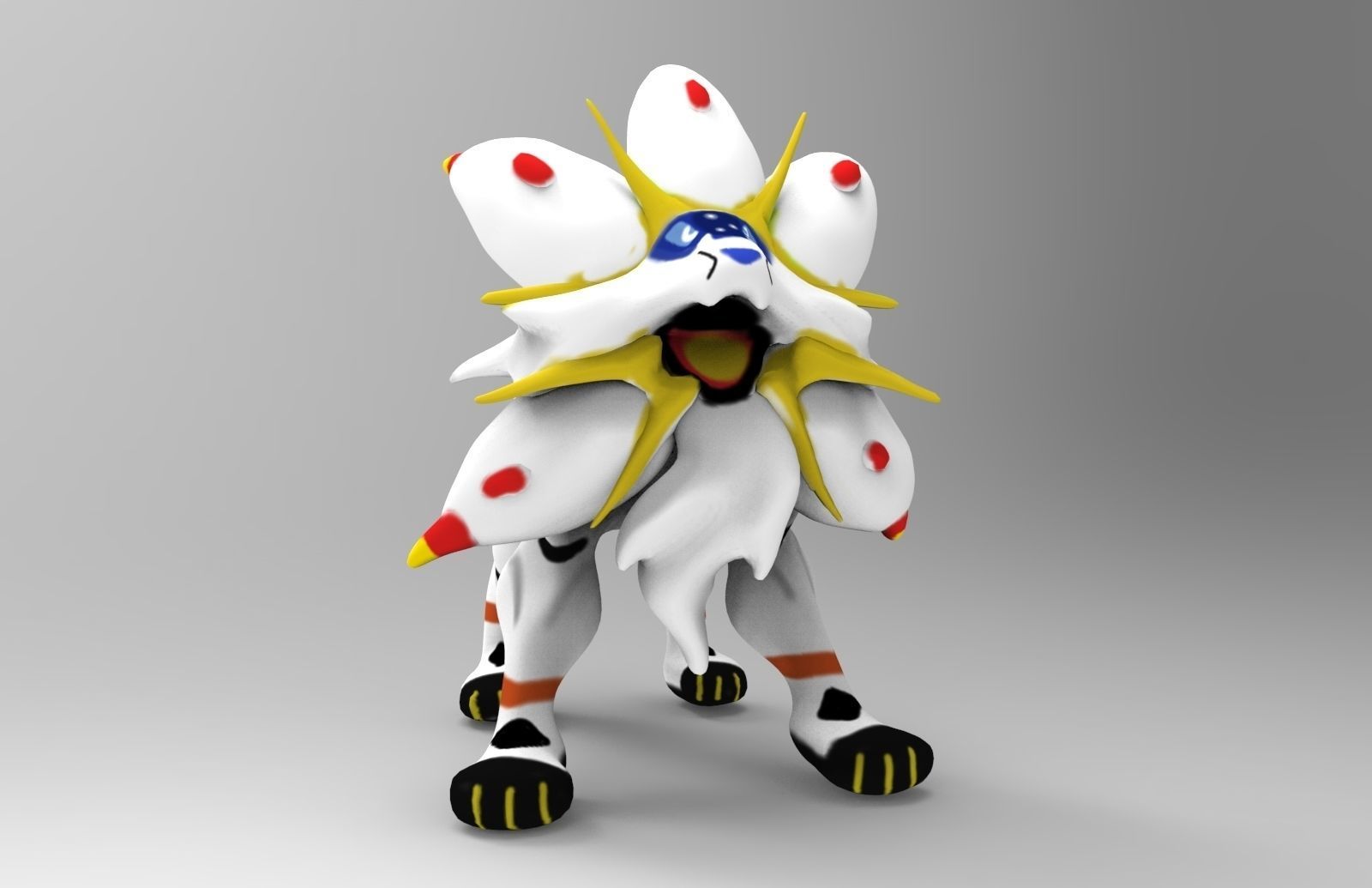 Solgaleo Pokemon Low-poly 3D model_2