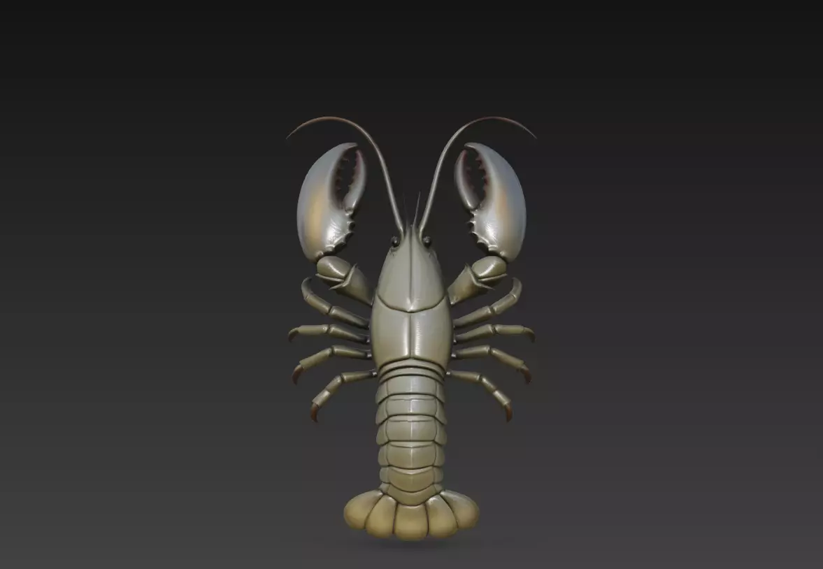 Lobster Detailed Claw Pose Realistic Marine Animal STL 3D print model