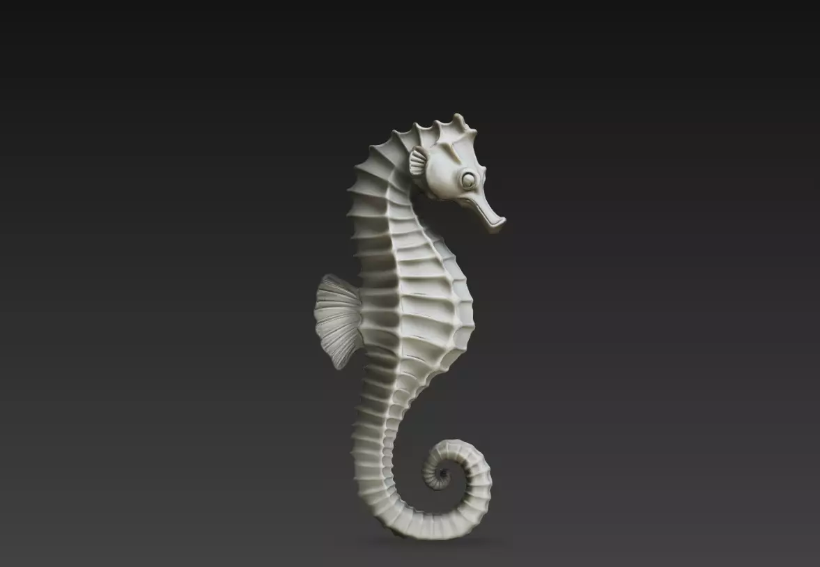 Seahorse Ocean Creature Sculpture Marine Animal 3D 3D print model