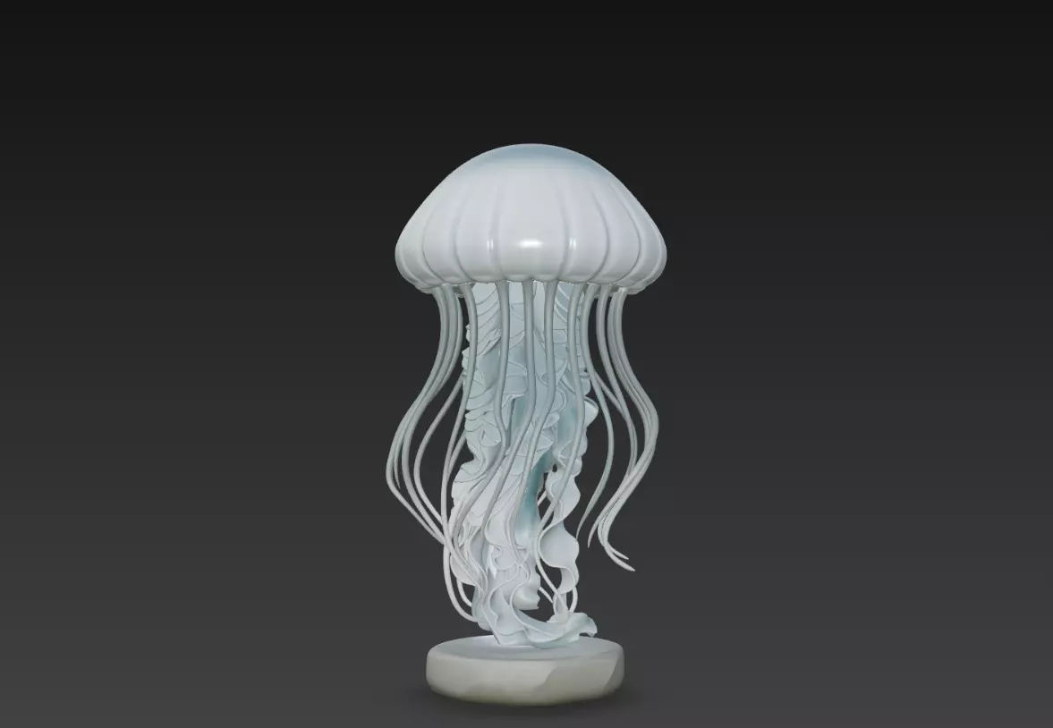 Jellyfish Ocean Creature Sculpture Marine Animal 3D STL 3D print model