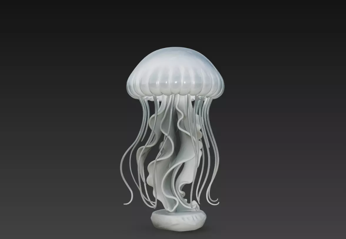 Jellyfish Statue Ocean Creature Marine Decor 3D Print Model 3D print model