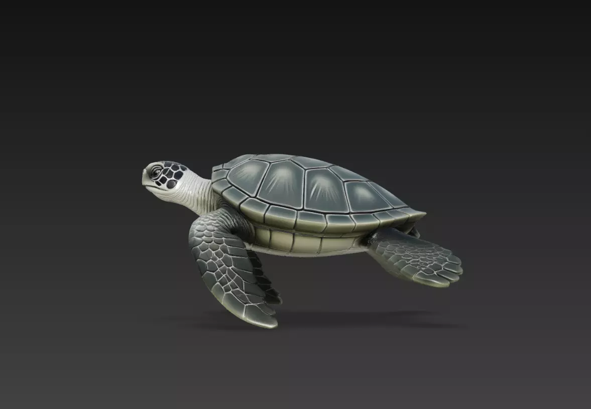 Sea Turtle Model Realistic Marine Animal Ocean 3D Print STL 3D print model
