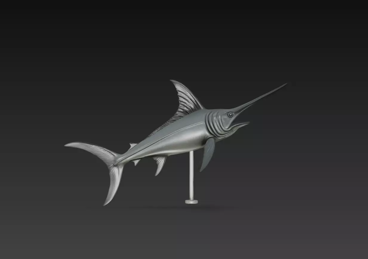 Swordfish Marlin Fish Sculpture Ocean Marine Animal 3D Model 3D print model