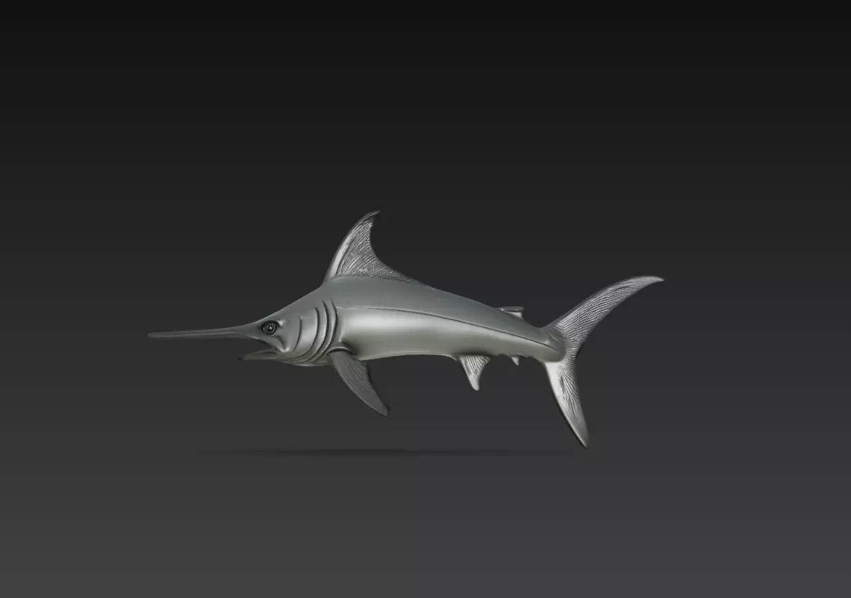 Swordfish Sculpture Ocean Predator Marine Animal 3D Print Model 3D print model