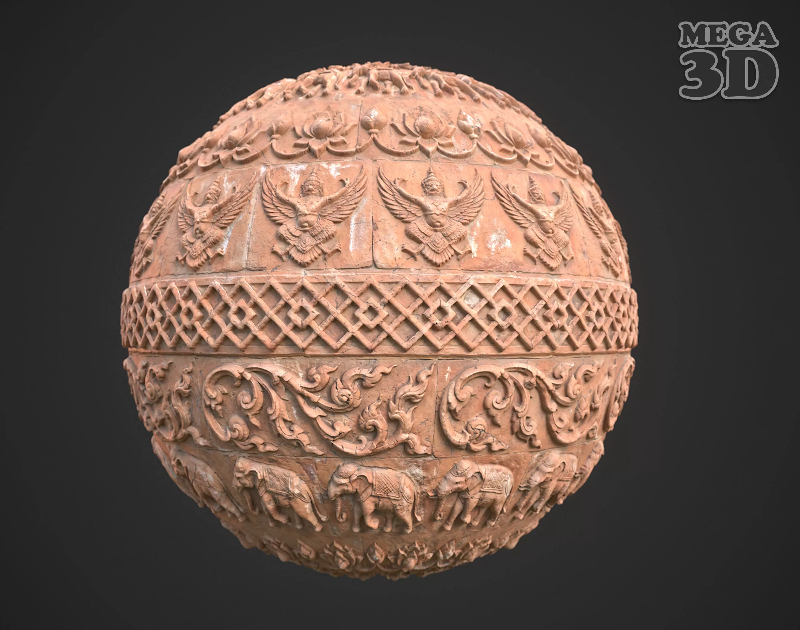 Ancient Khmer Temple Wall Material 05 260419 Texture